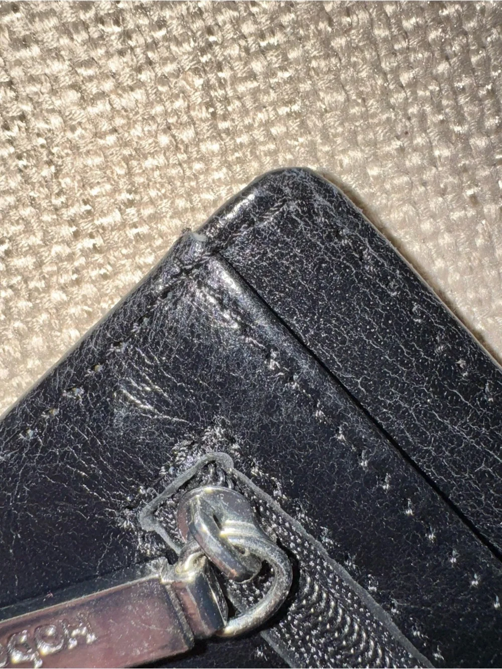 Hobo Black Leather Card Case with Change Pocket
